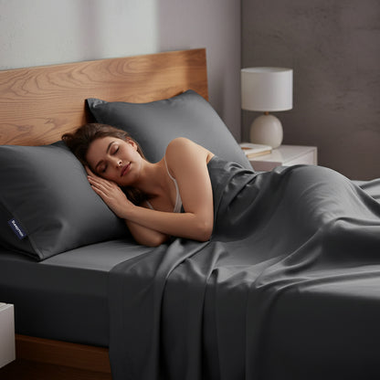 Sleepmax Luxury 4-Piece Bed Sheet Set | 79″ × 87″