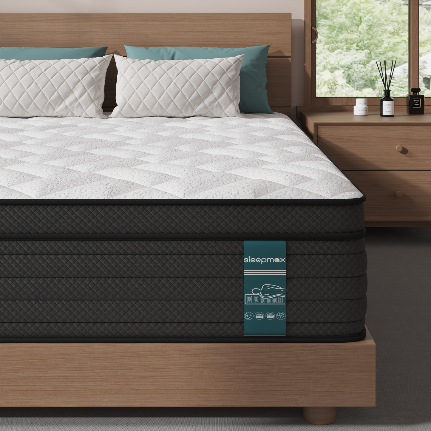 Sleepmax Mist Medium-Firm Hybrid Mattress | Hotel-Collection Pressure Relief Deep Sleep Bed in a Box