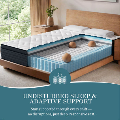 Sleepmax Mist Medium-Firm Hybrid Mattress | Hotel-Collection Pressure Relief Deep Sleep Bed in a Box