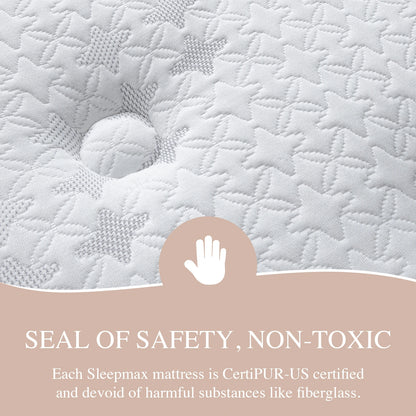 Sleepmax Starry Firm Hybrid Mattress | Hotel-Collection Pressure Relief Deep Sleep Bed in a Box