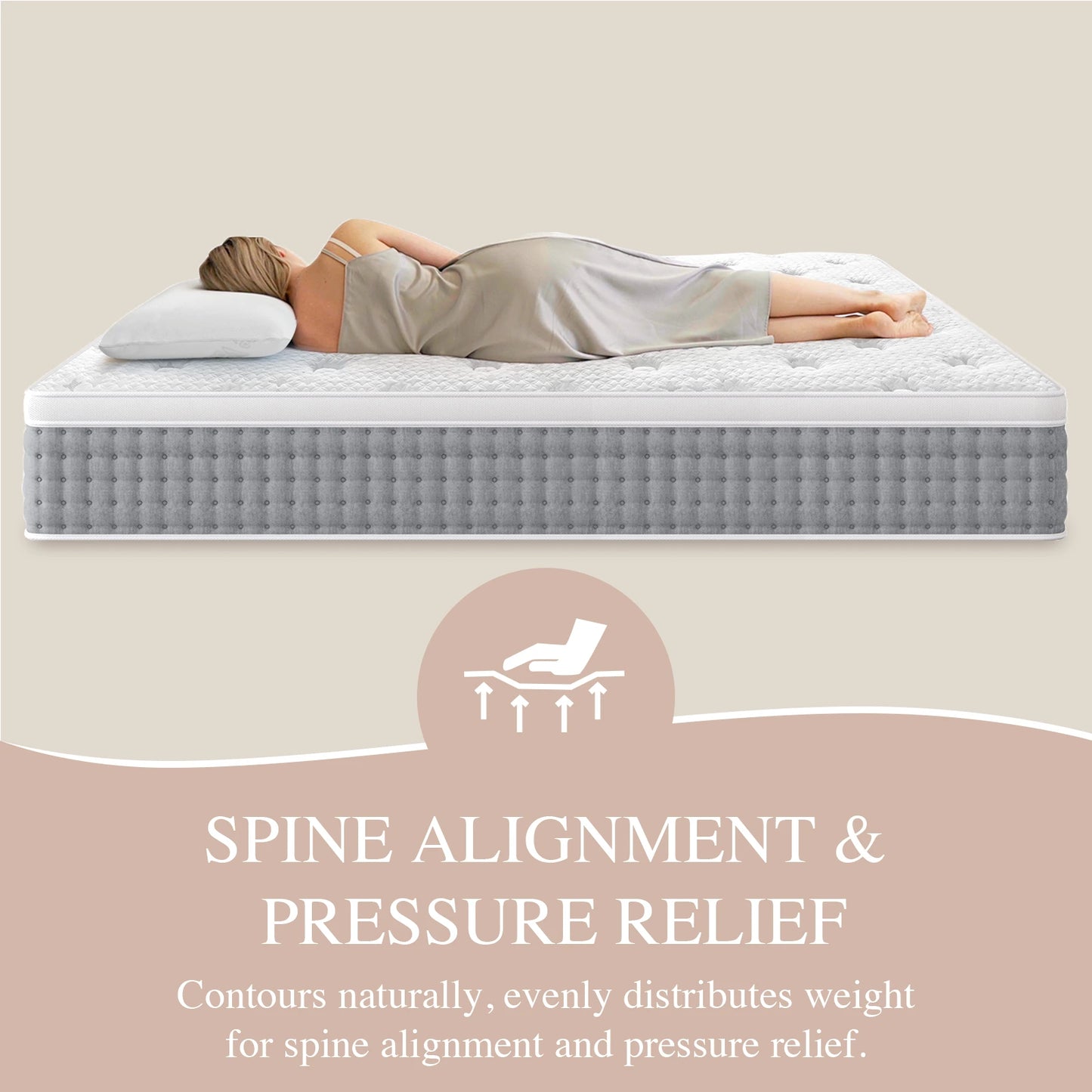 Sleepmax Starry Firm Hybrid Mattress | Hotel-Collection Pressure Relief Deep Sleep Bed in a Box