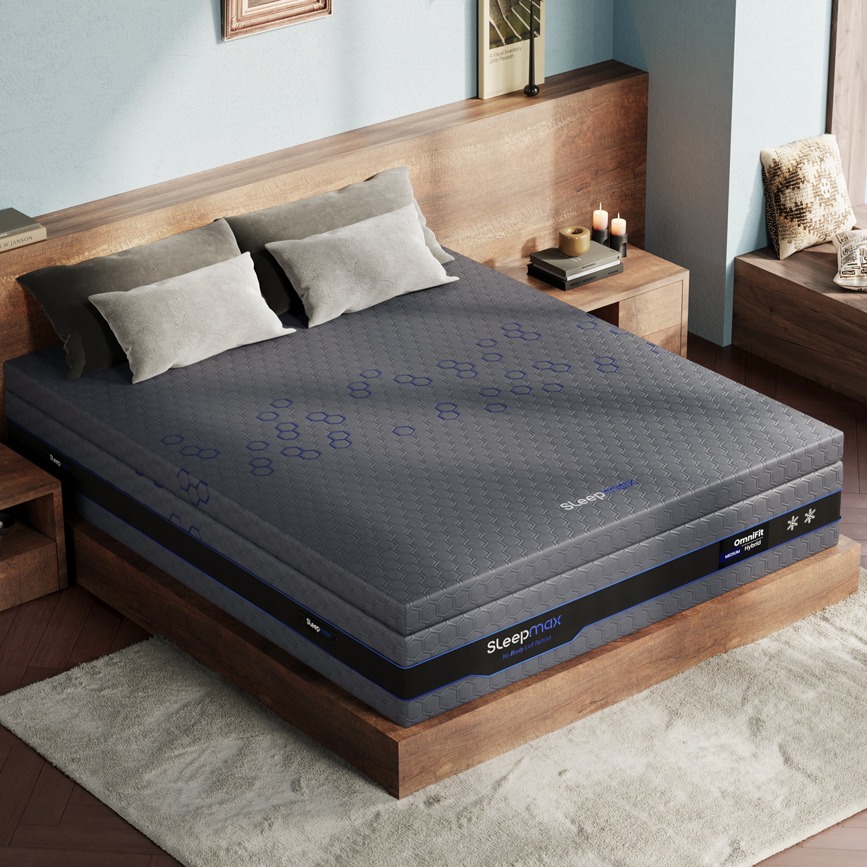 Sleepmax Apex Plush Mattress Topper | Cooling Fusion™ Memory Foam for Recovery, Blue