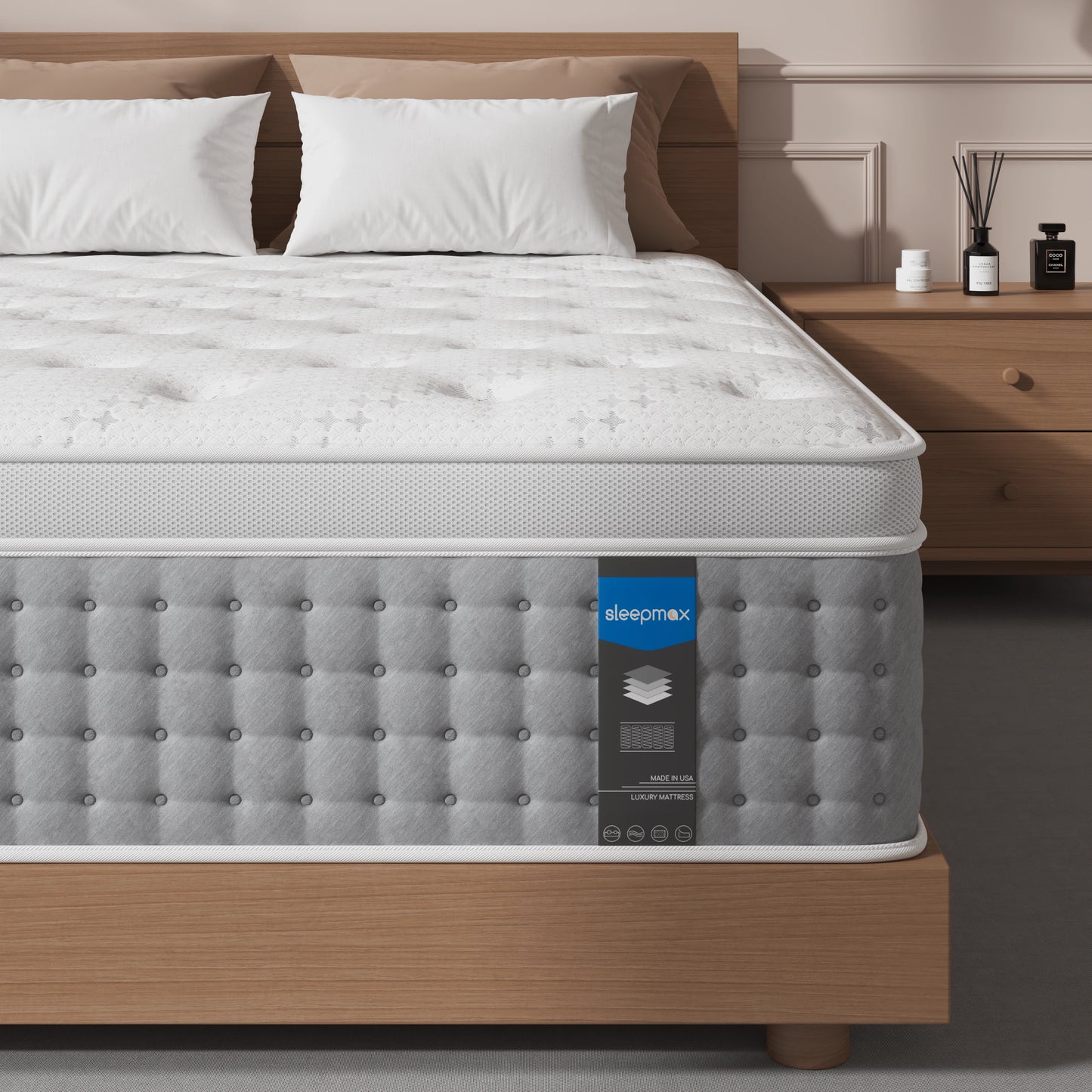 Sleepmax Starry Firm Hybrid Mattress | Hotel-Collection Pressure Relief Deep Sleep Bed in a Box